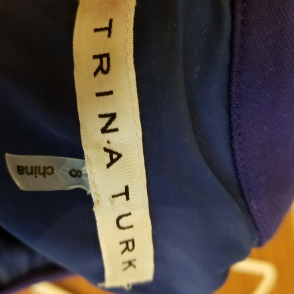 TRINA TURK PURPLE  DRESS 3/4 SLEEVE SIZE 8 - Picture 4 of 6